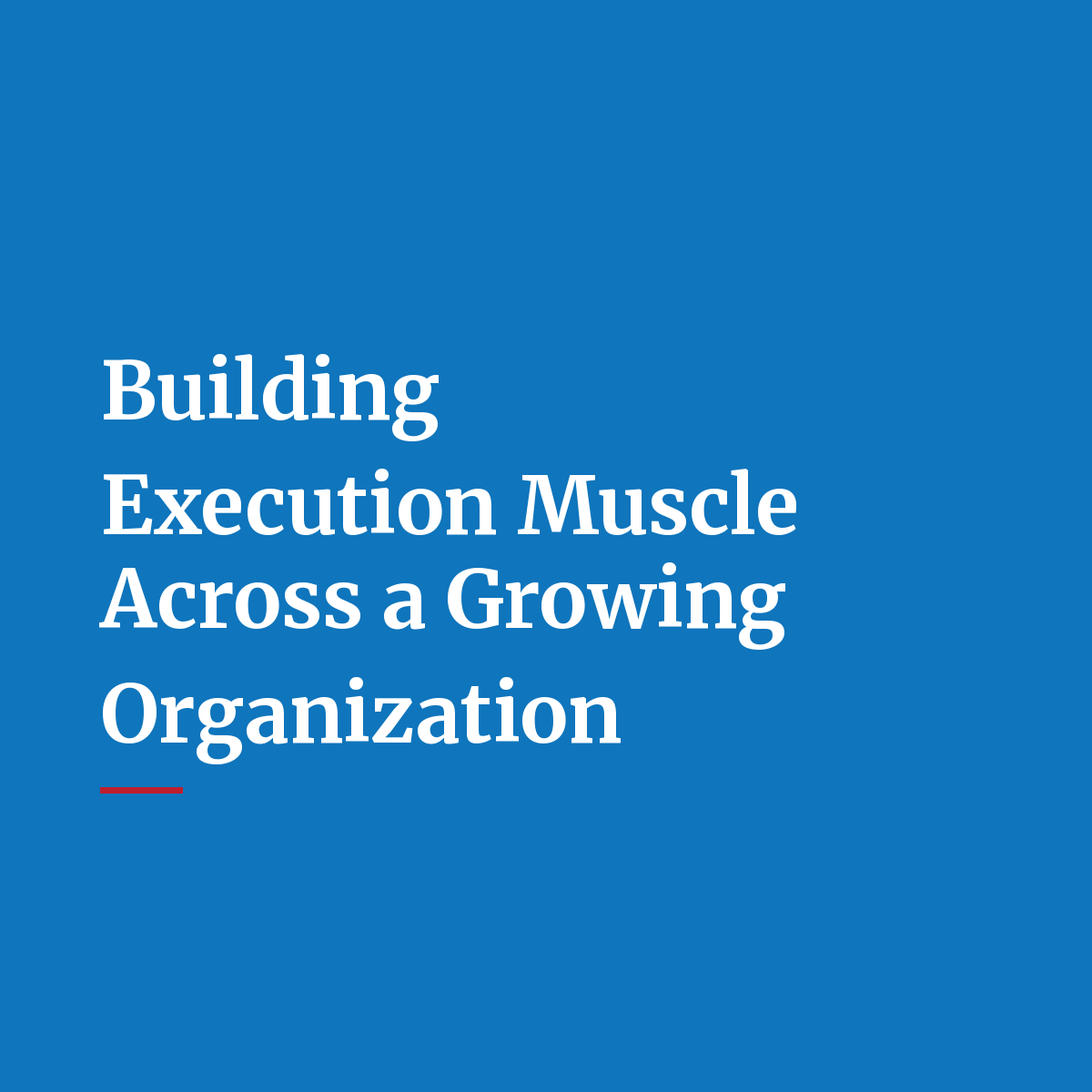 Building Execution Muscle Across a Growing Organization