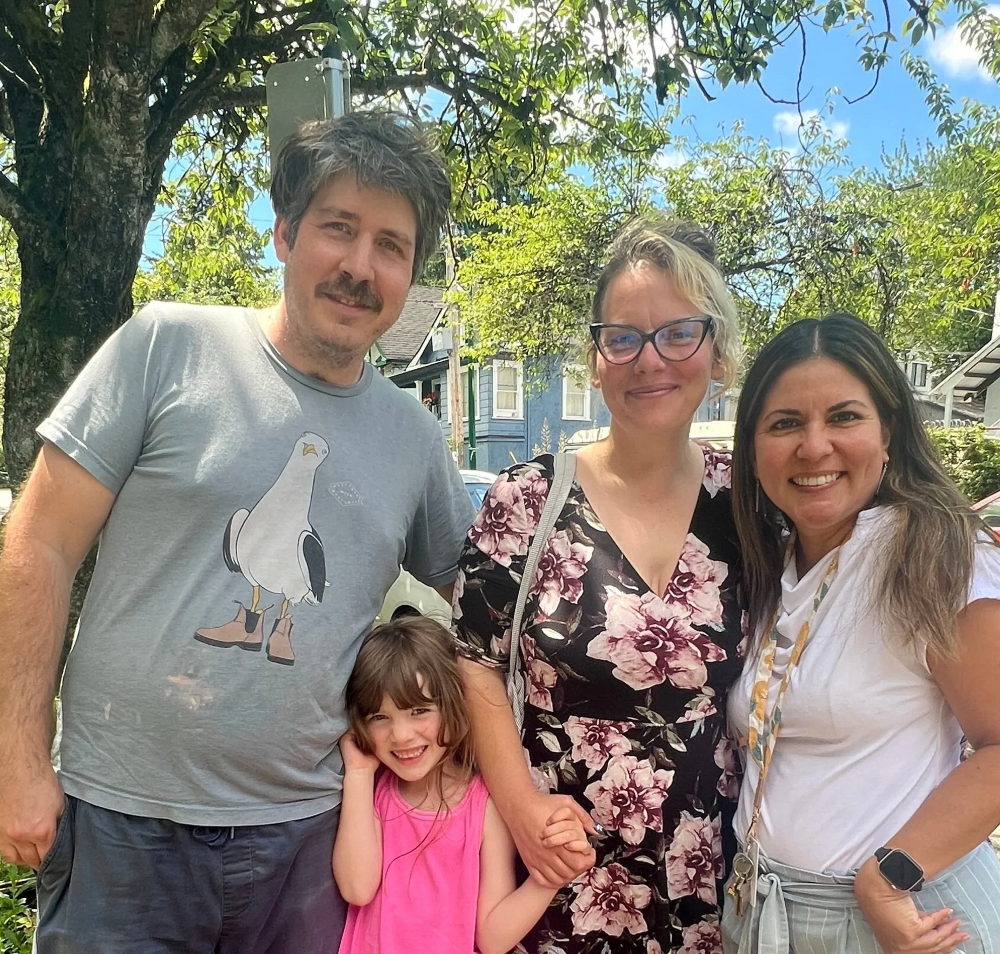 Adam, Morgan, and Sasha with her Teacher Lorena