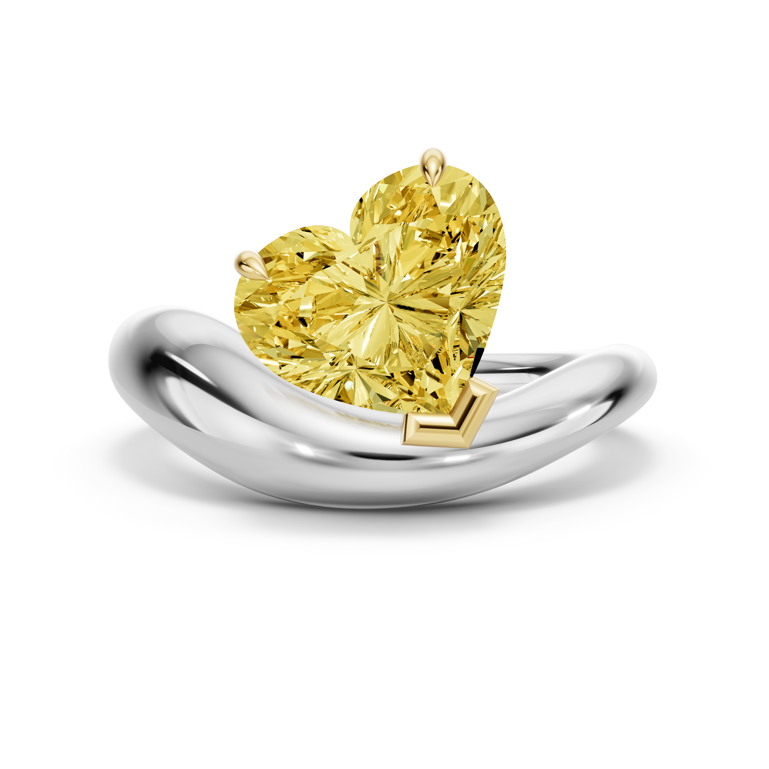 The Heart Bubble Ring - Yellow on Two-Tone