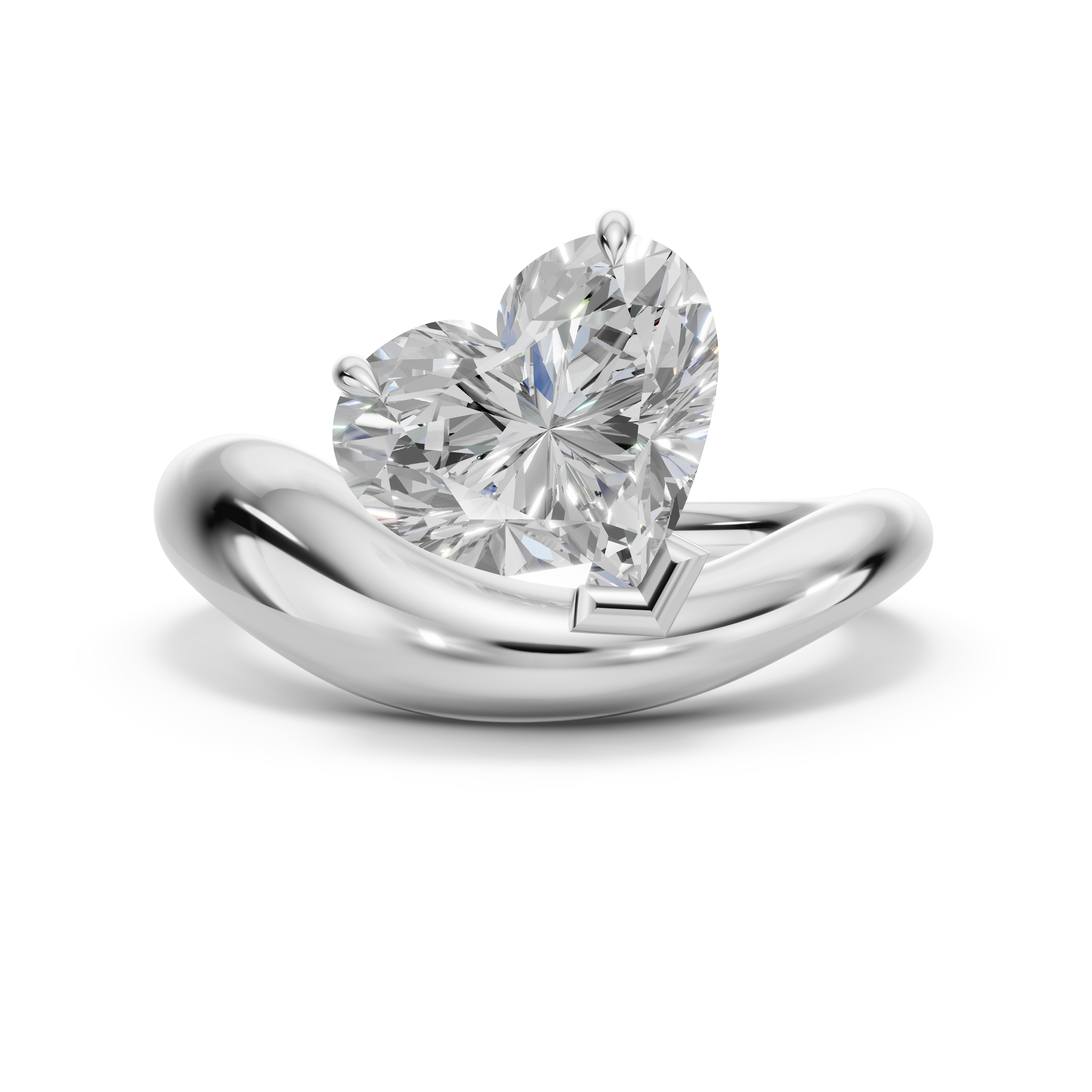 The Heart Bubble Ring - White on White