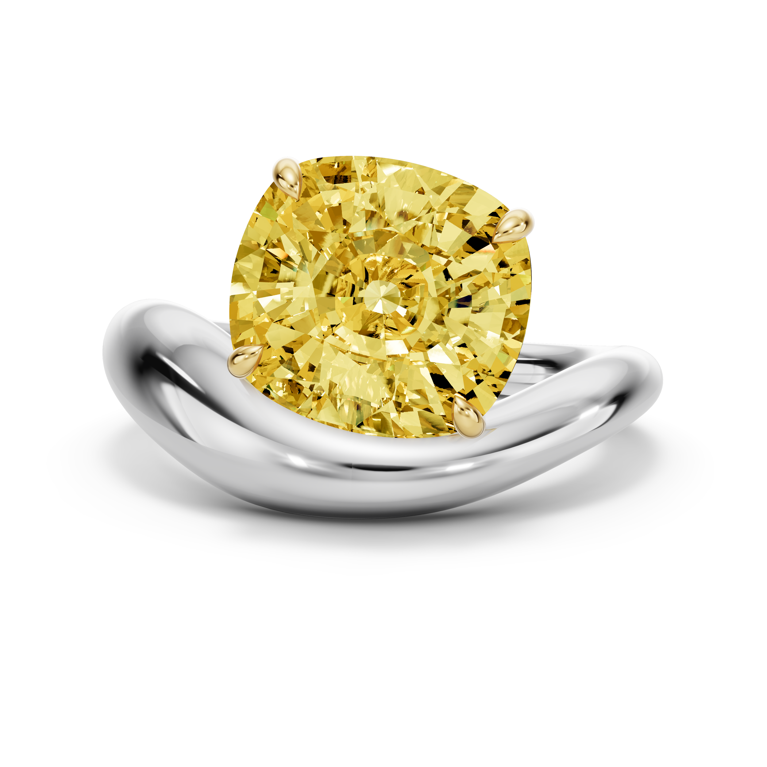 The Mega Bubble Ring - Yellow on Two Tone