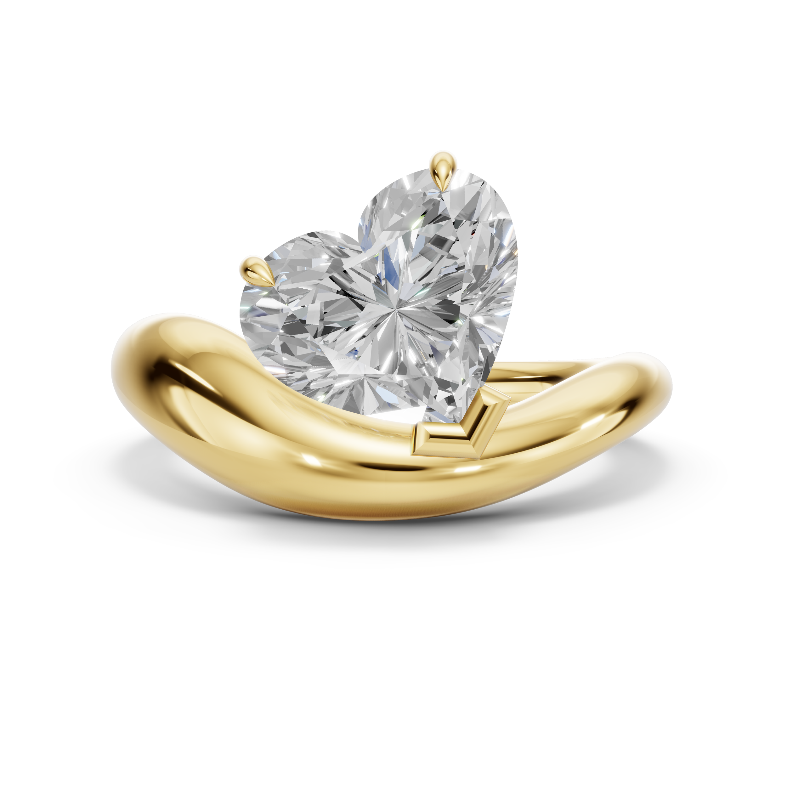 The Heart Bubble Ring - White on Yellow