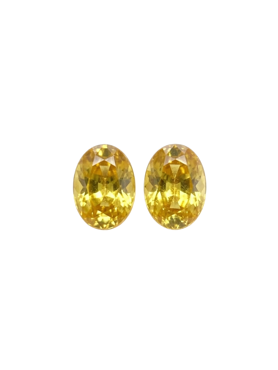 1.59cttw Pair of Oval Yellow Sapphire