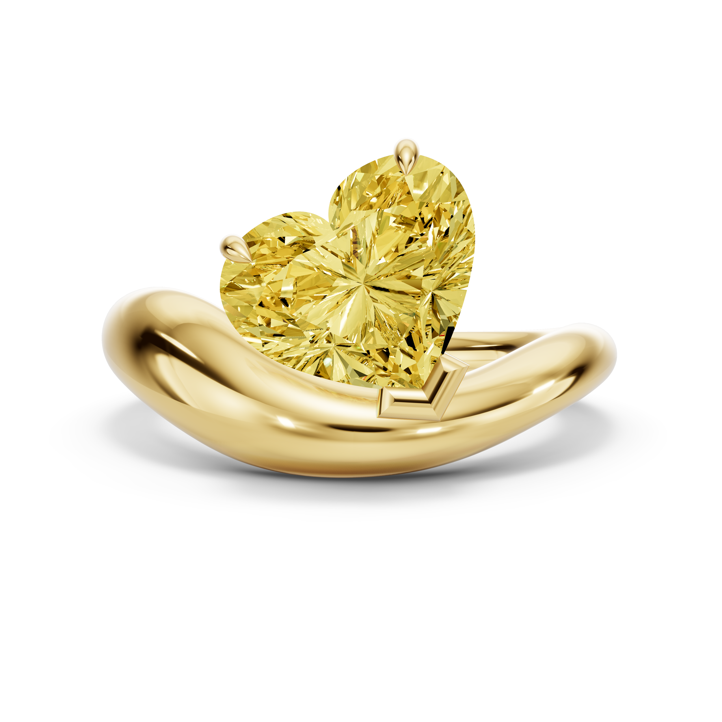 The Heart Bubble Ring - Yellow on Yellow