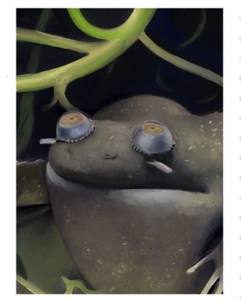Happy Wdrawing Wednesday!!! here&rsquo;s the final part of this mini series of animal stamps: this weird ass frog! Look at it! Why is it like that? Who knows! It does&hellip;.

DM FOR PRINT AND COMMISSION INFO!