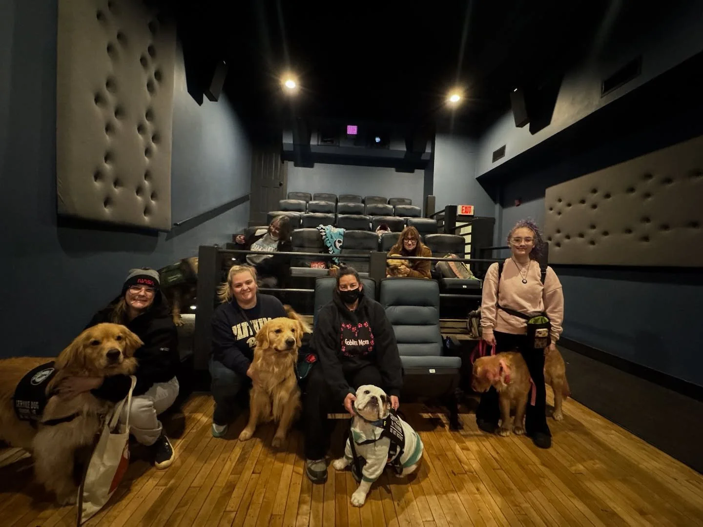 Thank you @rowhouse_lawrenceville for giving my students an opportunity to train at a movie theater! Service dogs go almost everywhere with their handlers and giving them a safe space to learn is essential.

All the dogs did wonderful! 
.
.
#serviced