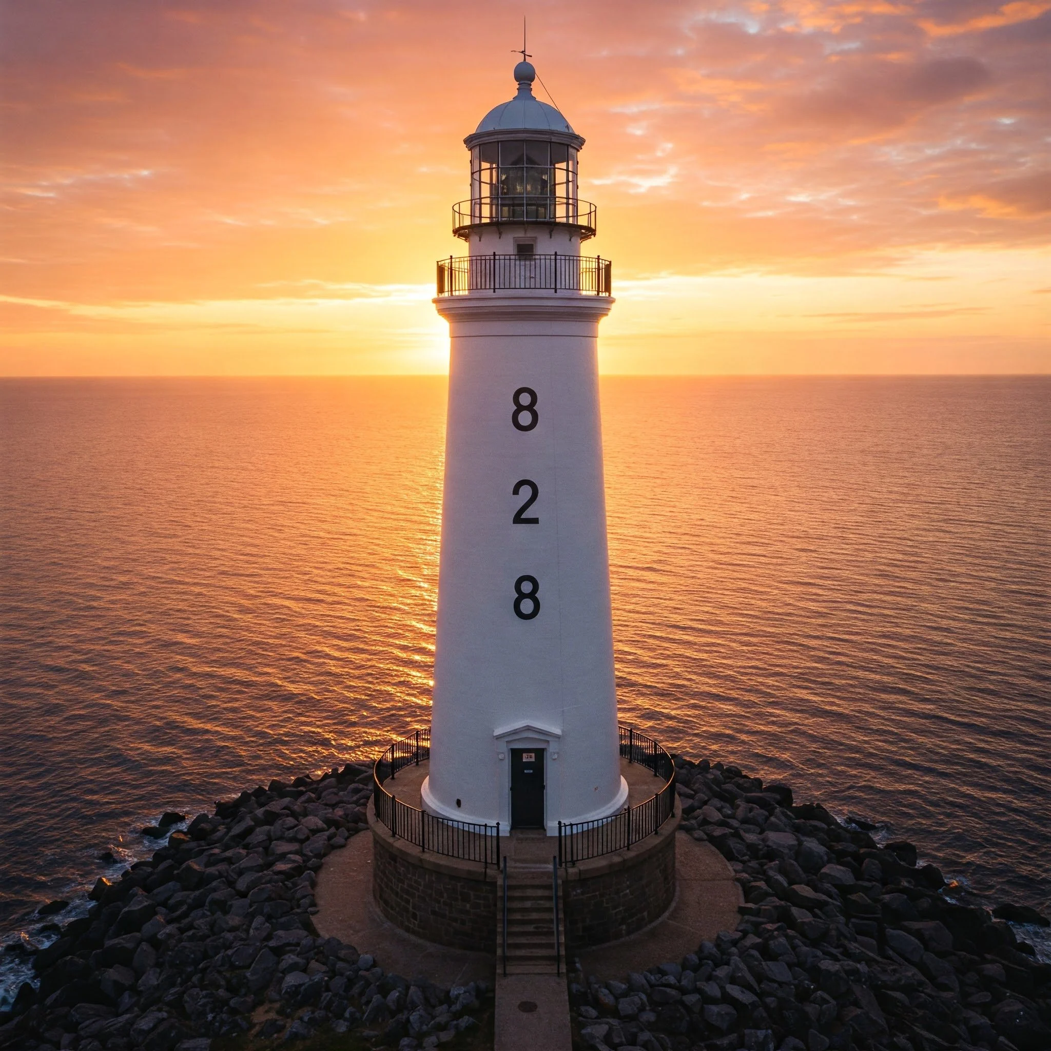Lighthouse 828 at sunset with ocean view