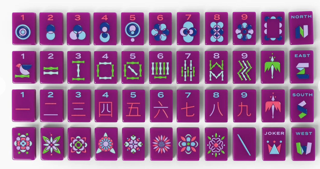 mahjong tile plum minimal american mahj