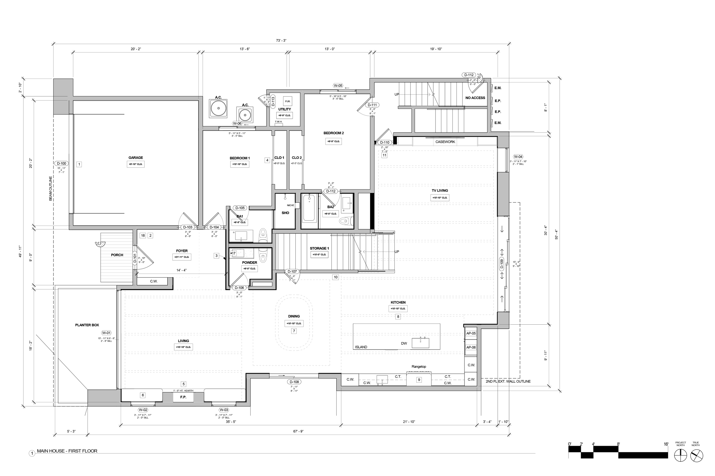 Rose Renovation — main house first-floor plan by Matter Architecture, Venice, Los Angeles