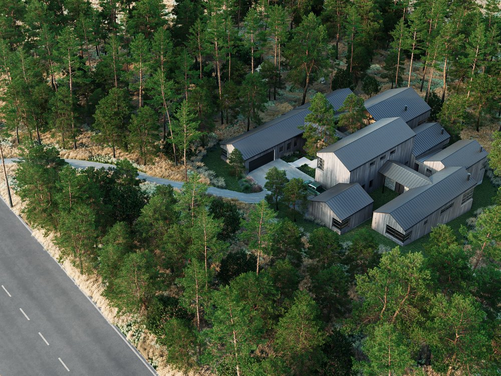 Spanish Peaks House — ground-up single family mountain home in Big Sky, Montana by Matter Architecture, in design.