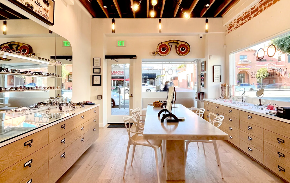 Montana Eyes — commercial tenant improvement retail eyewear and optometry shop in Santa Monica by Matter Architecture, completed.