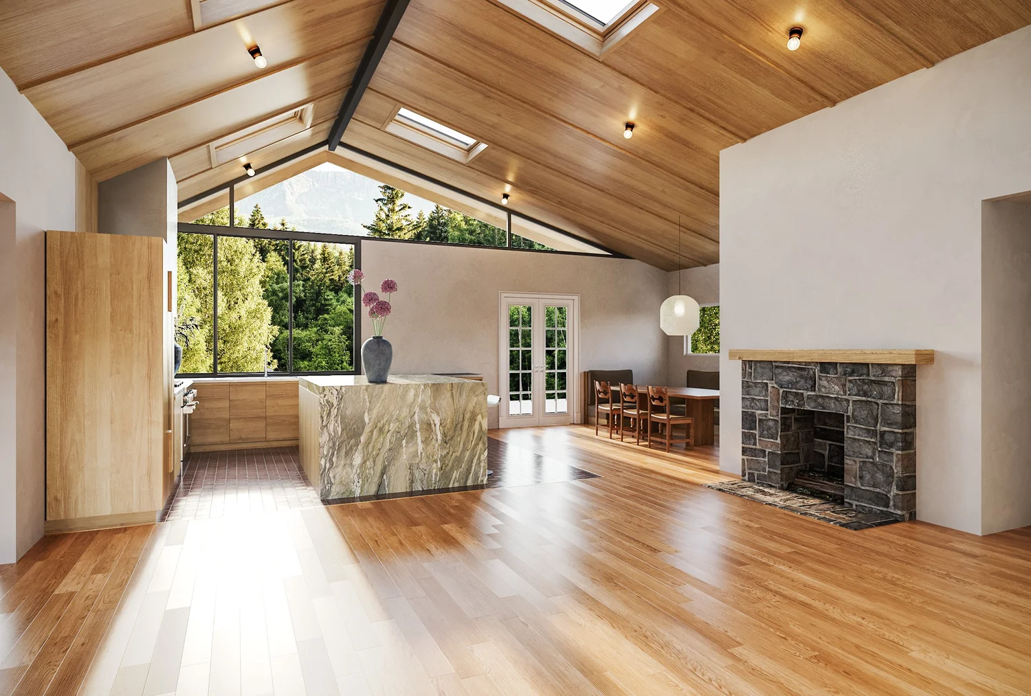 Crestwood Terrace Remodel — open-plan Craftsman kitchen and dining, Pasadena