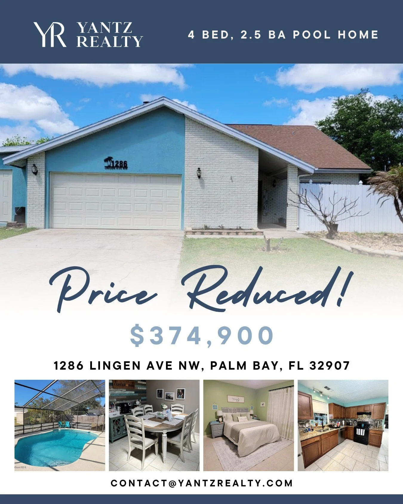 🏡 NEW PRICE on this Palm Bay pool home
4 🛏 | 2.5 🛁 | 1,625 sq ft | Pool 🏊
✔️ 2024 updates
✔️ Screened lanai
✔️ Bonus workshop space

Don&rsquo;t miss this one!
📲 Reach out to schedule a showing or get more info.
MLS #1067846

#SpaceCoast #YantzR