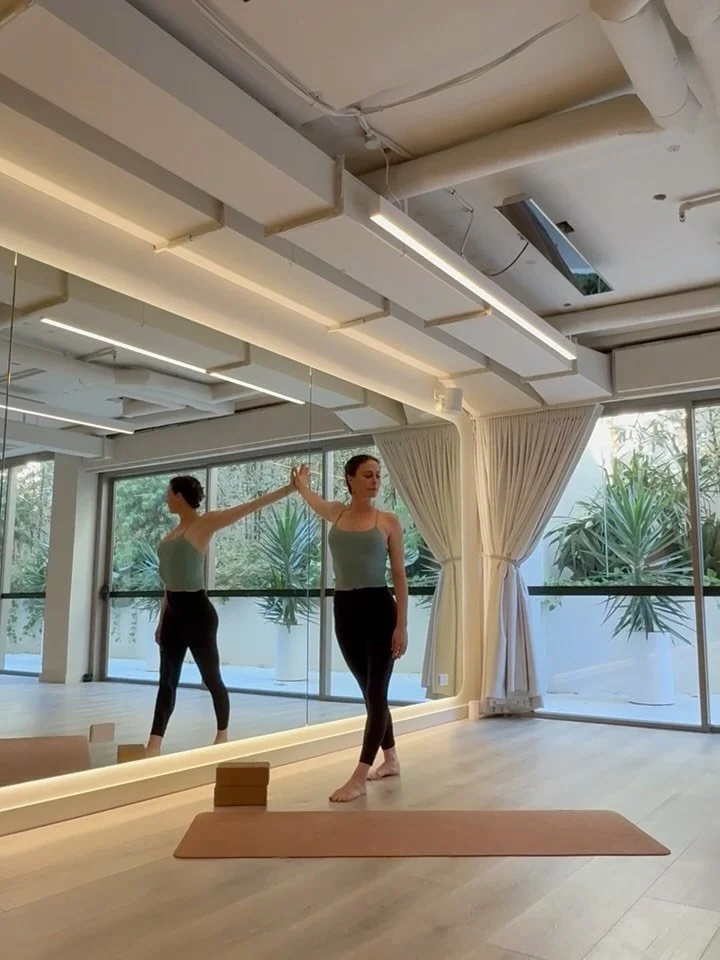 SWIPE &mdash;&gt; Try this flow when you need to unwind, reset, and release your chest &amp; shoulders. Give your self some love with this mindful practice you can do at home or in the studio. 🌿

Slide 1. Wall Release : Hands at shoulder + head heig