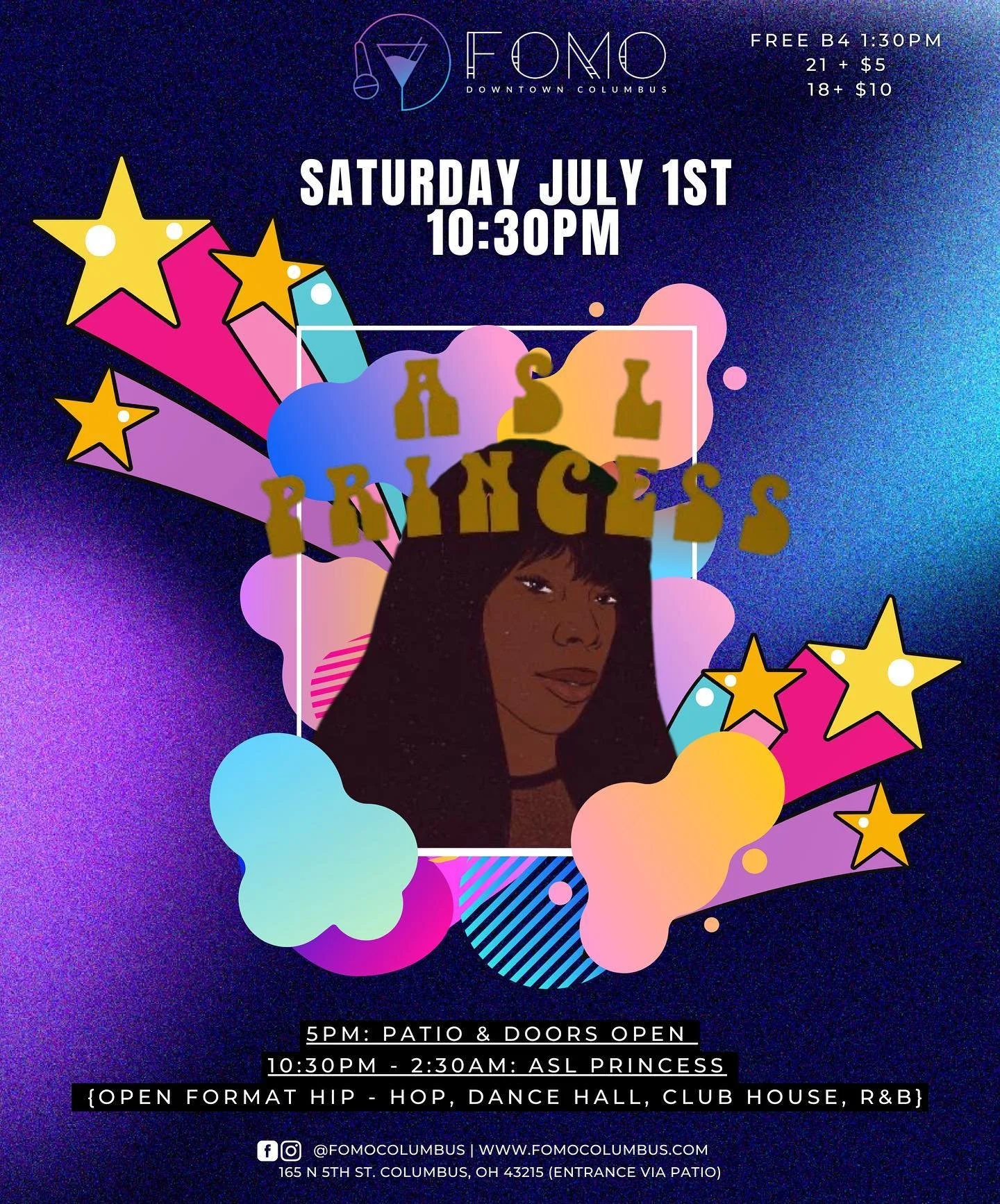 TONIGHT is sure to be explosive as the one and only ASL Princess is here to light up the dance floor 🎆
.
.
.
.
#FOMO #Columbus #dance #party #club #4thofjuly #4thofjulyweekend #dancefloor #dj  #allinclusive #614 #summer #greatvibes #vibes #drinks #h