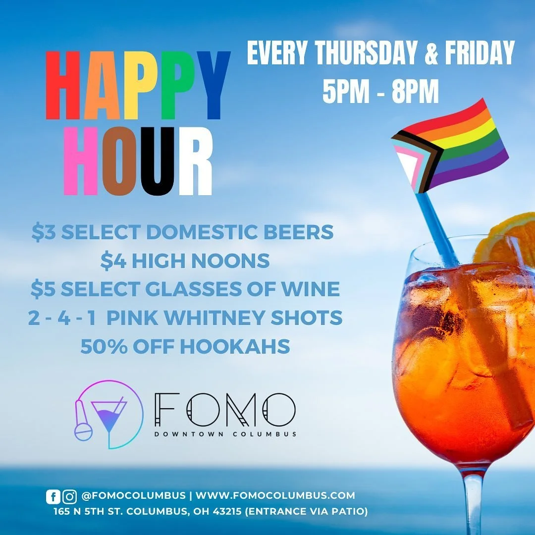 IT&rsquo;S THE FIRST DAY OF PRIDE MONTH 😝🌈 As if you actually needed another reason to enjoy drinks on our patio in this lovely weather ☀️
.
.
.
.
.
#fomocolumbus #allinclusive #pride #happyhour #downtown #columbus #fun #patio #vibes #drinks #party