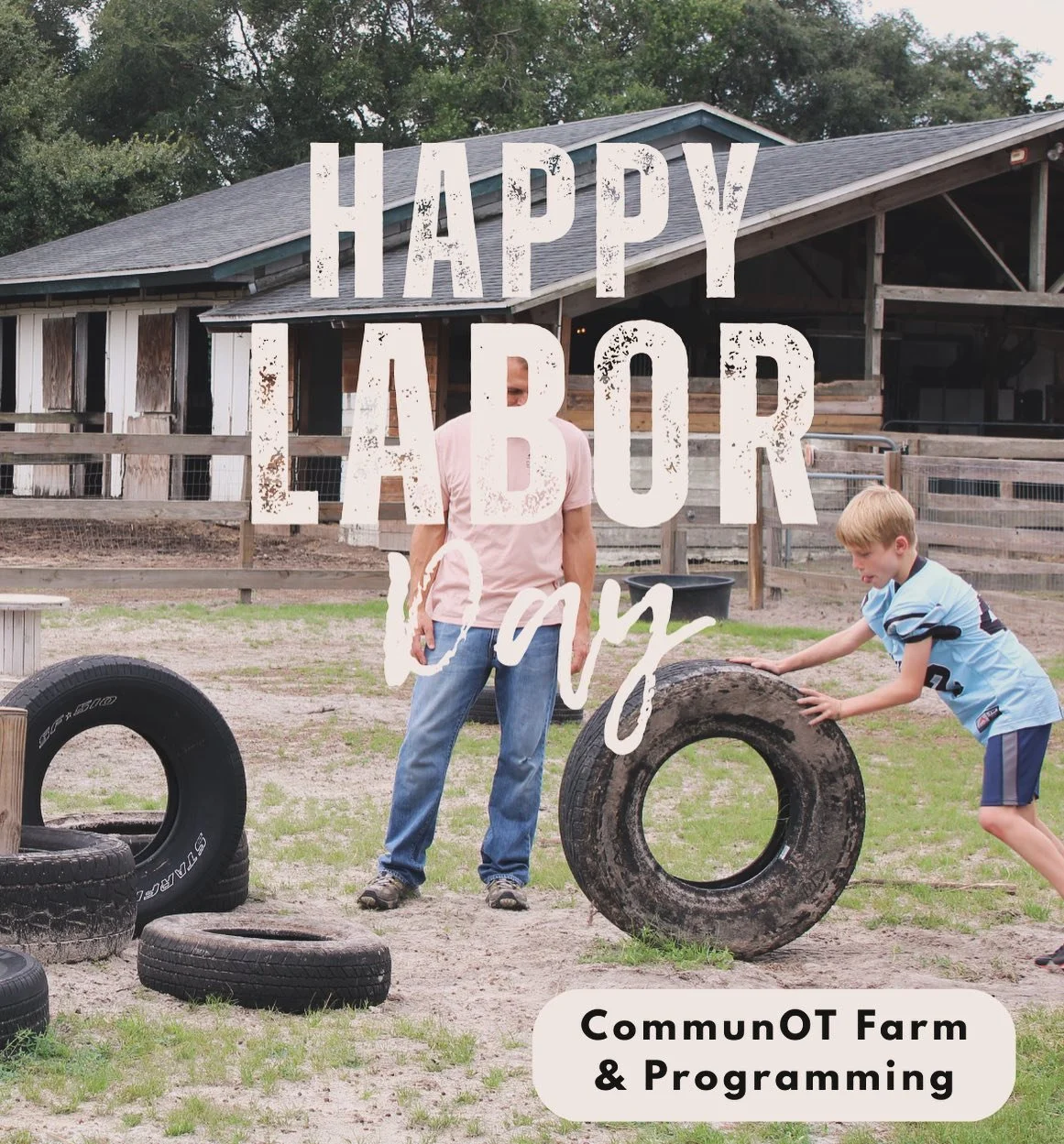 Wishing you a Happy Labor Day! Today, we&rsquo;re celebrating the dignity of work by highlighting the therapeutic power of barn labor. Our friend here is working hard rearranging tires, which isn&rsquo;t just a chore&mdash;it&rsquo;s a purposeful act
