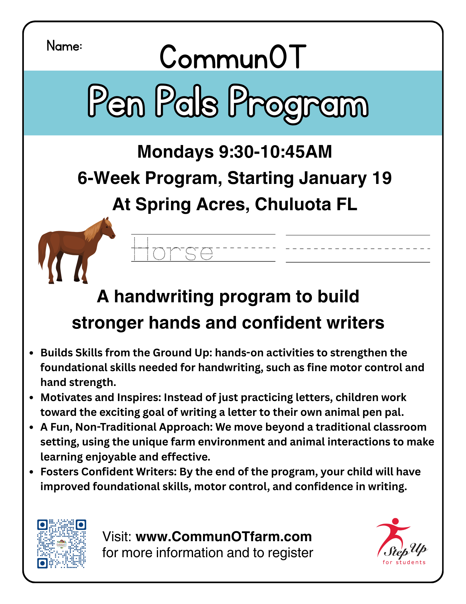 CommunOT Pen Pals Program