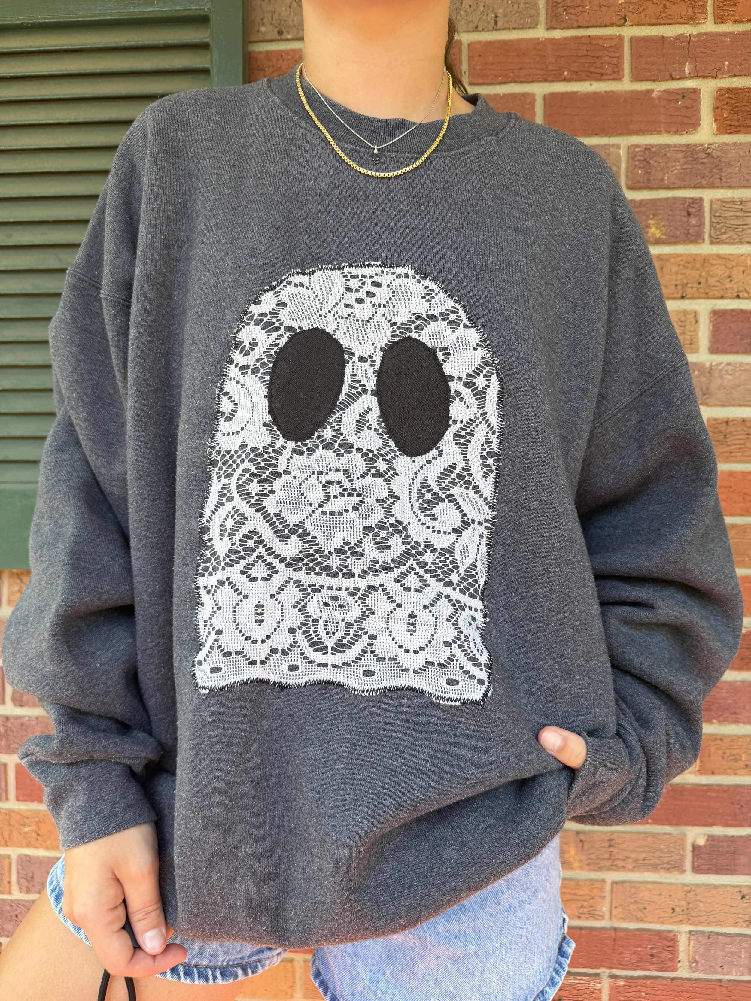 Lace Ghost Sweatshirt (Dark Grey) - XXL