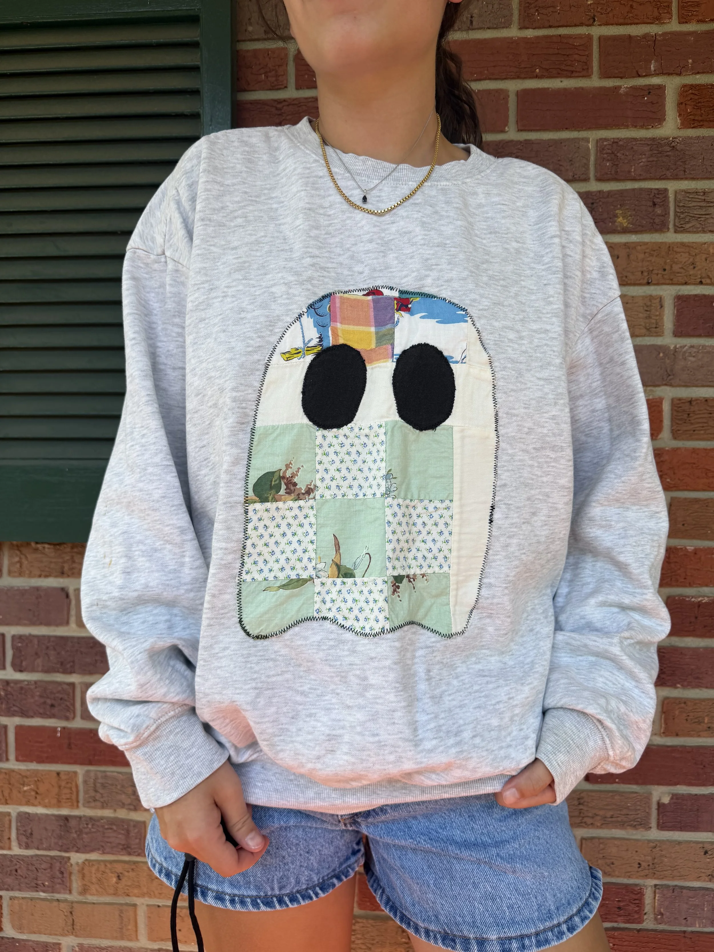 Quilt Ghost Sweatshirt (Grey) - M (fits larger)