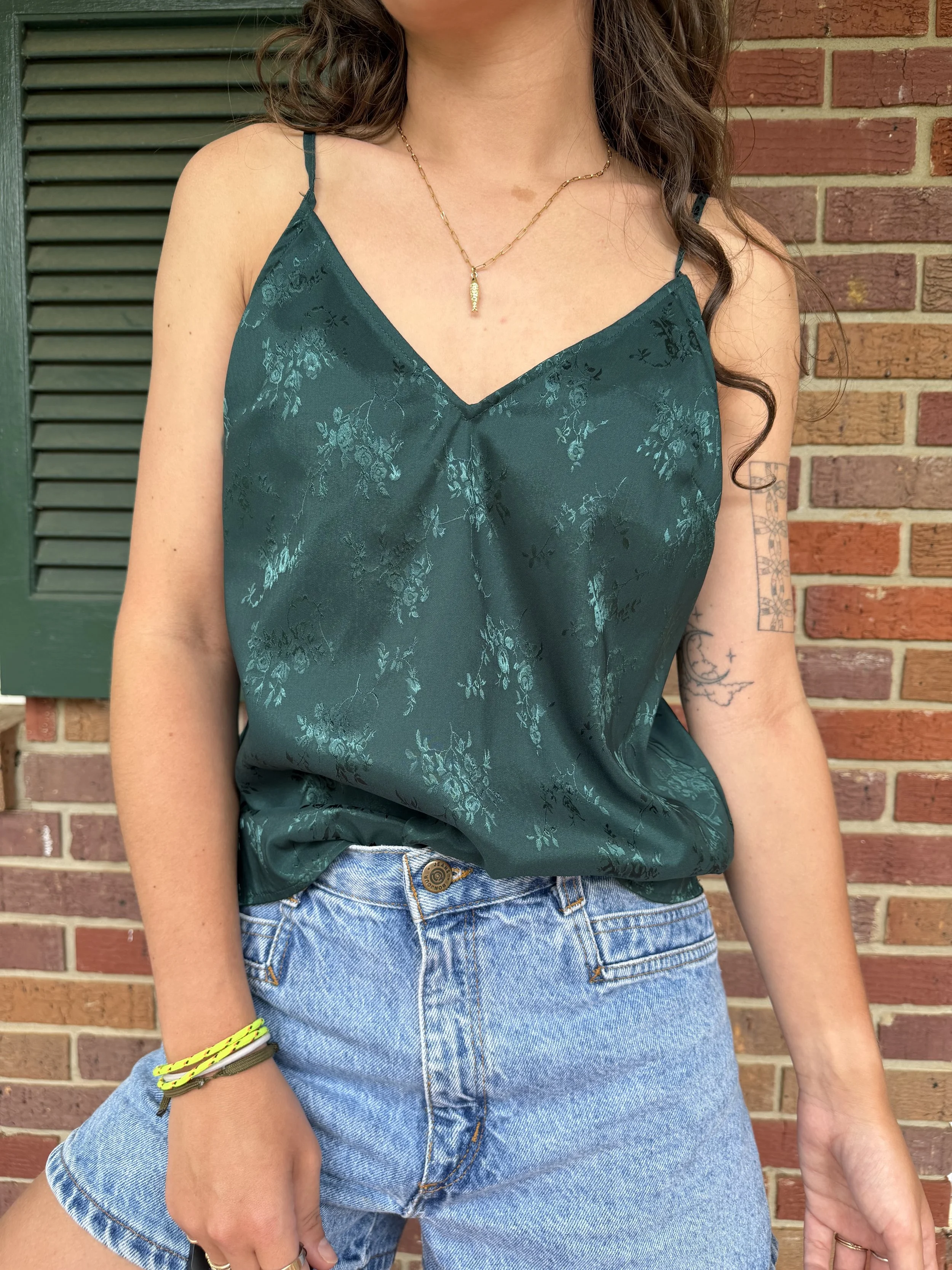 Divided Green Cami Tank - 4 - NOT VINTAGE