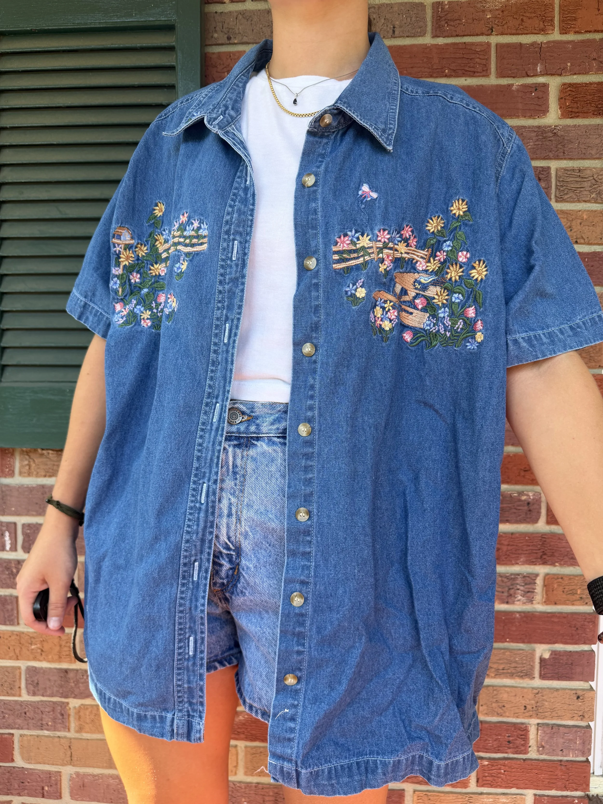 Vintage Bobbie Brooks Denim Shirt - 14W/16W