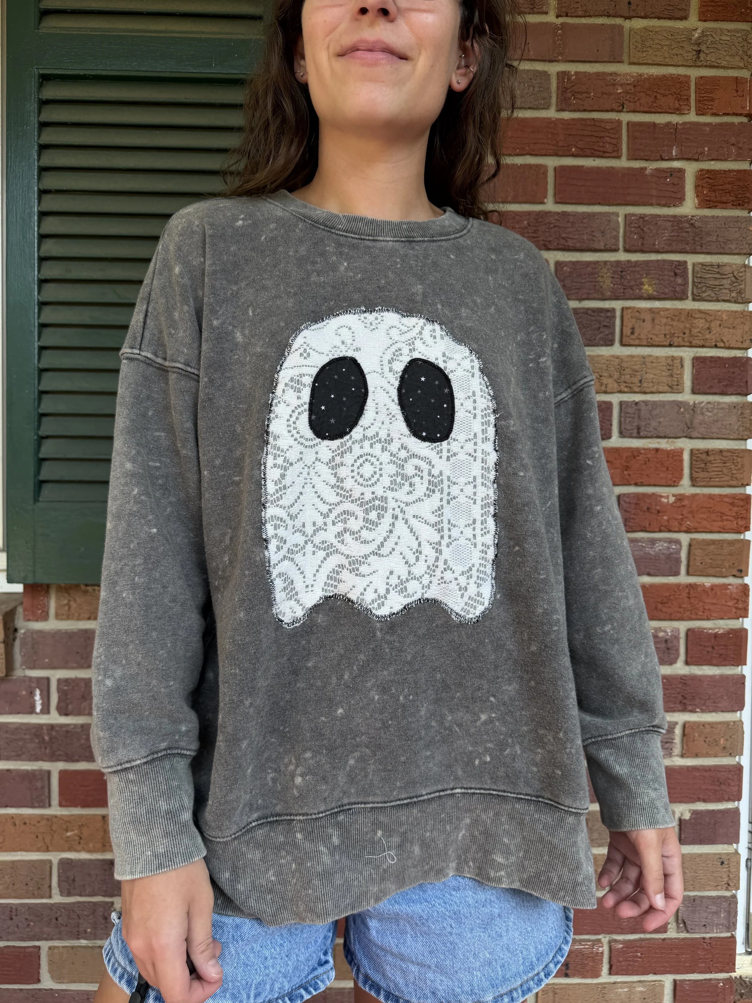 Lace Ghost Sweatshirt (Grey) - XS (fits ~M)