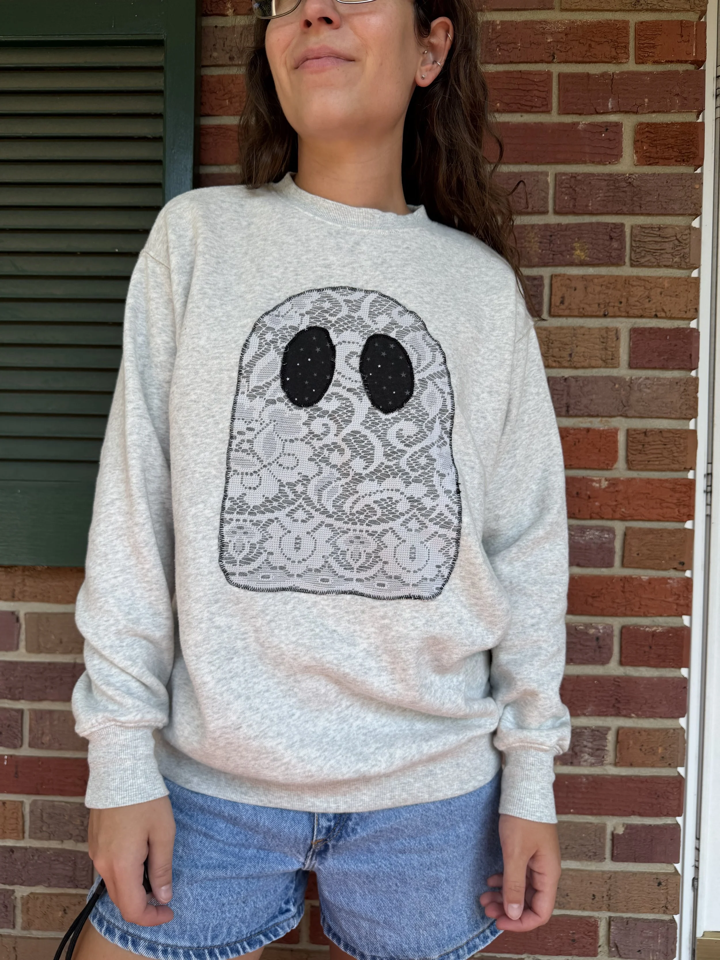 Lace Ghost Sweatshirt - XXS (fits ~S)