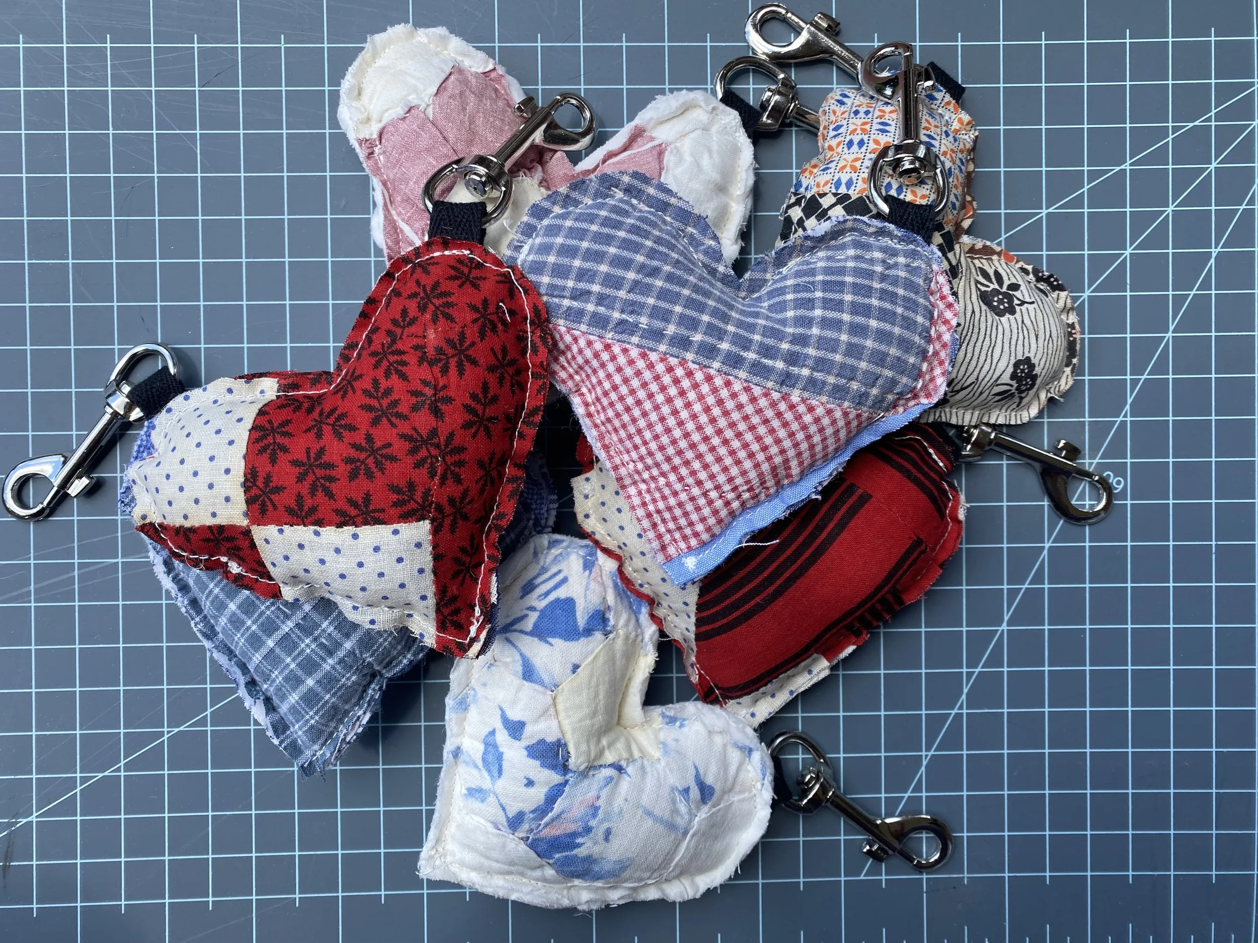 **Mystery** Scrappy Quilt Heart Bag Charm
