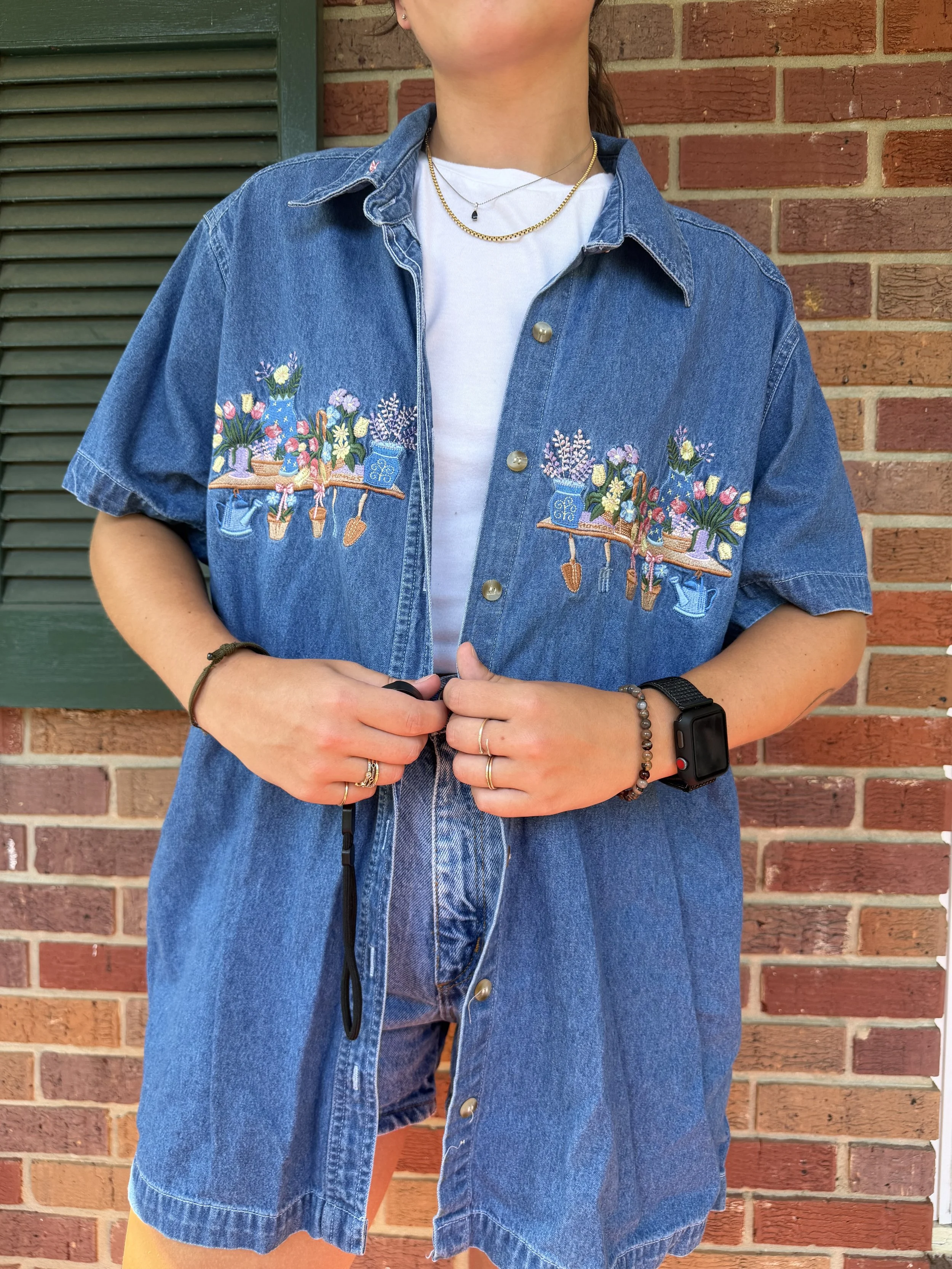 Vintage Bobbie Brooks Denim Shirt - 14W/16W