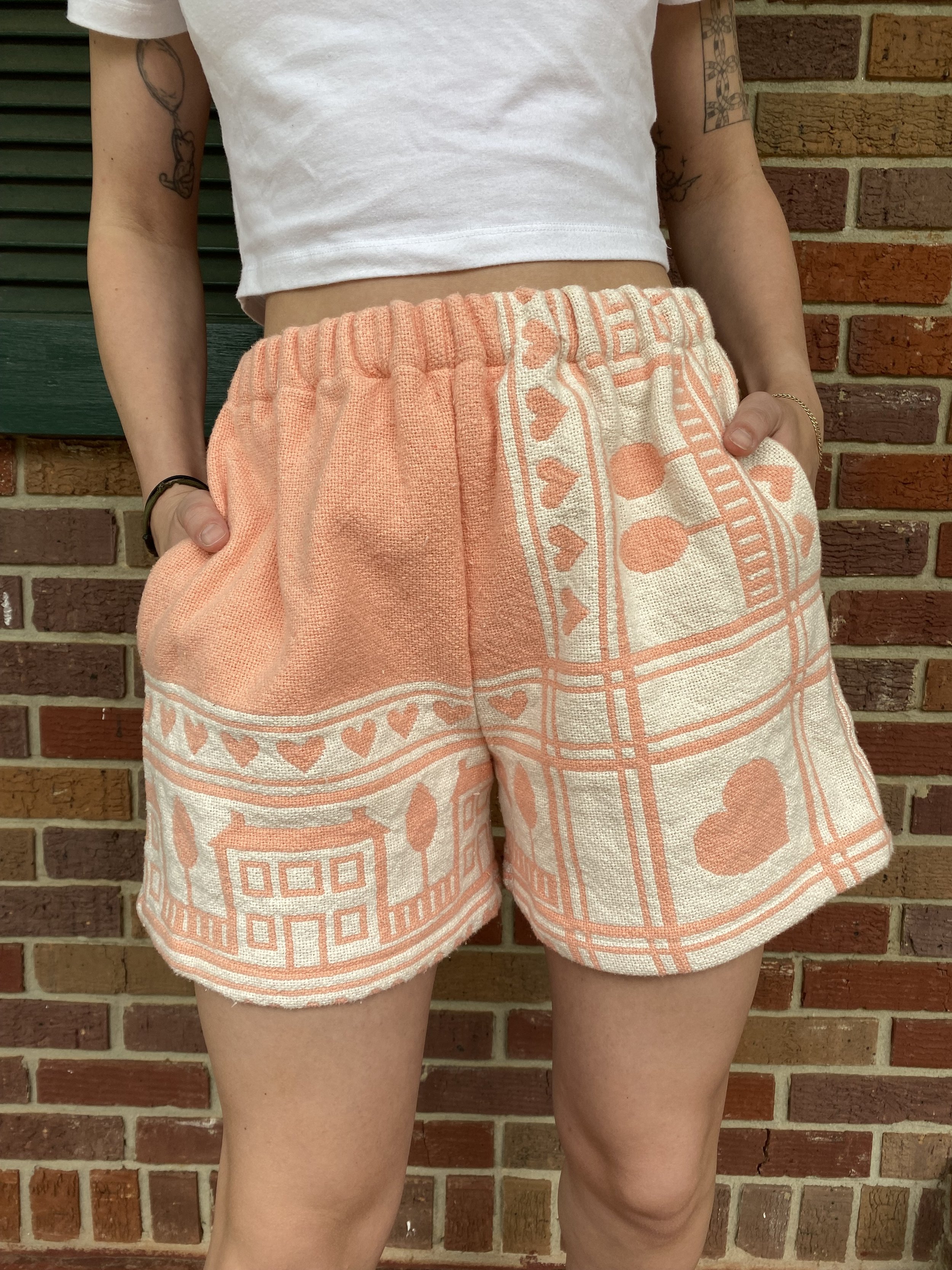 Myra Pink Tapestry Shorts - M/L
