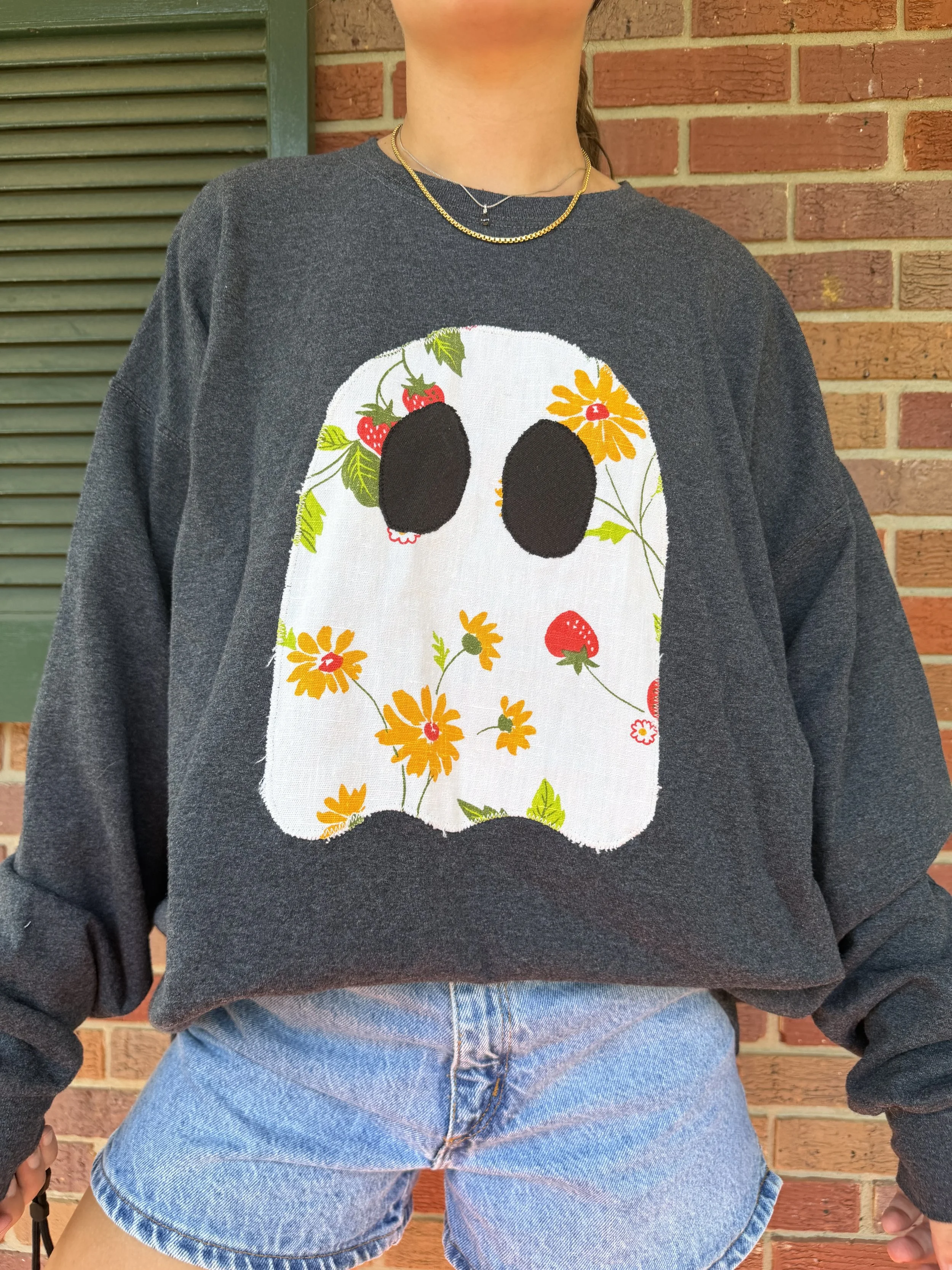 Strawberry Ghost Sweatshirt (Dark Grey) - XL