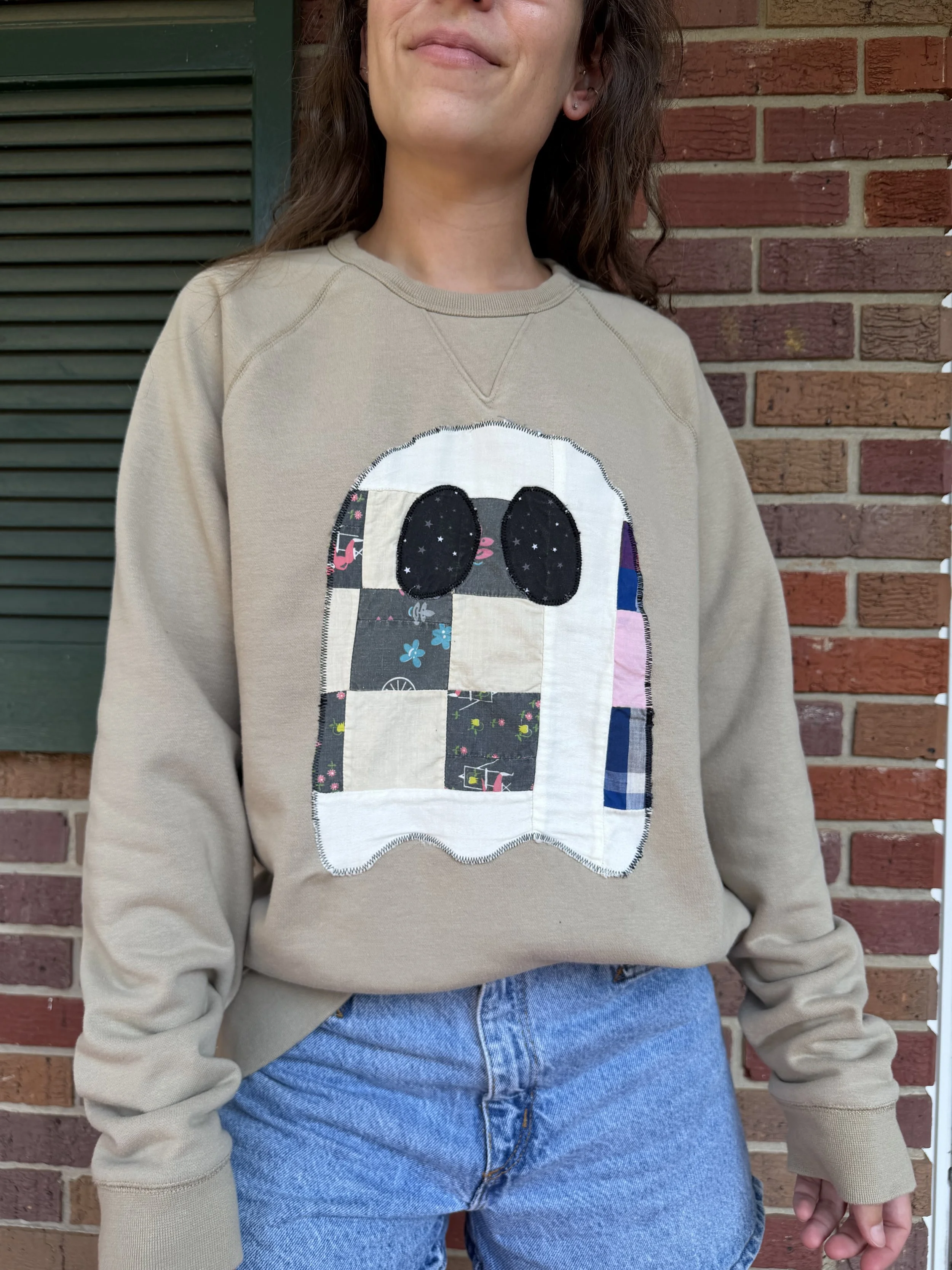 Quilt Ghost Sweatshirt (Tan) - M
