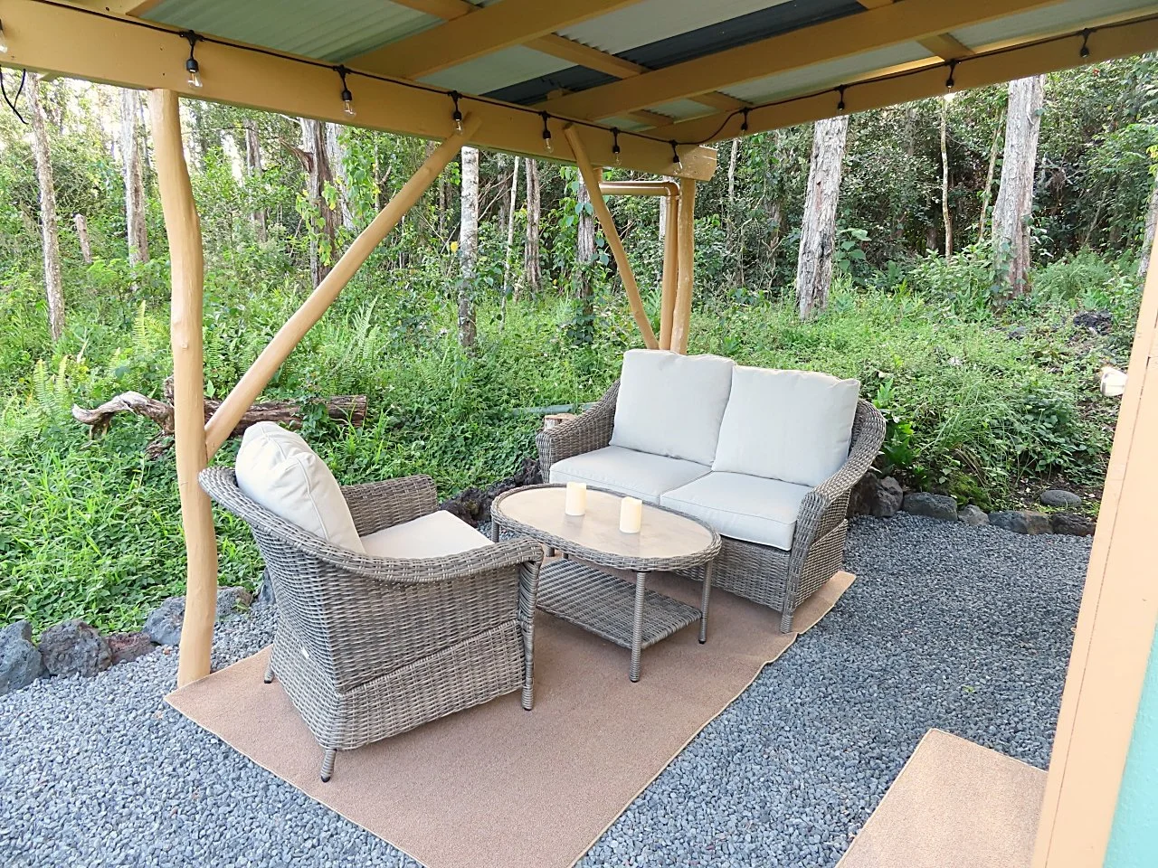 Have a nice meal outside surrounded by nature.