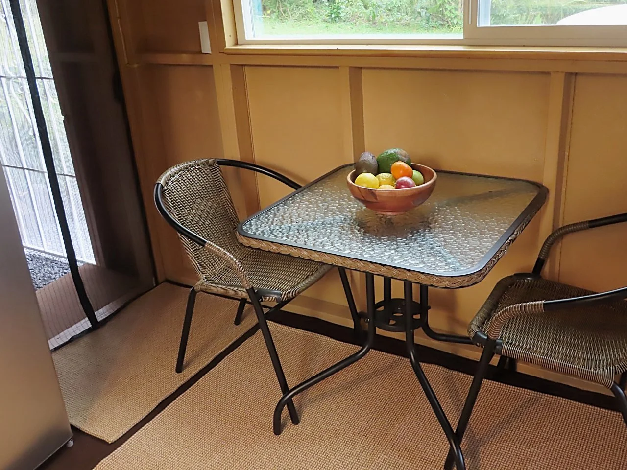 Indoor dining table if the weather acts up, or a nice place to work on the computer. 