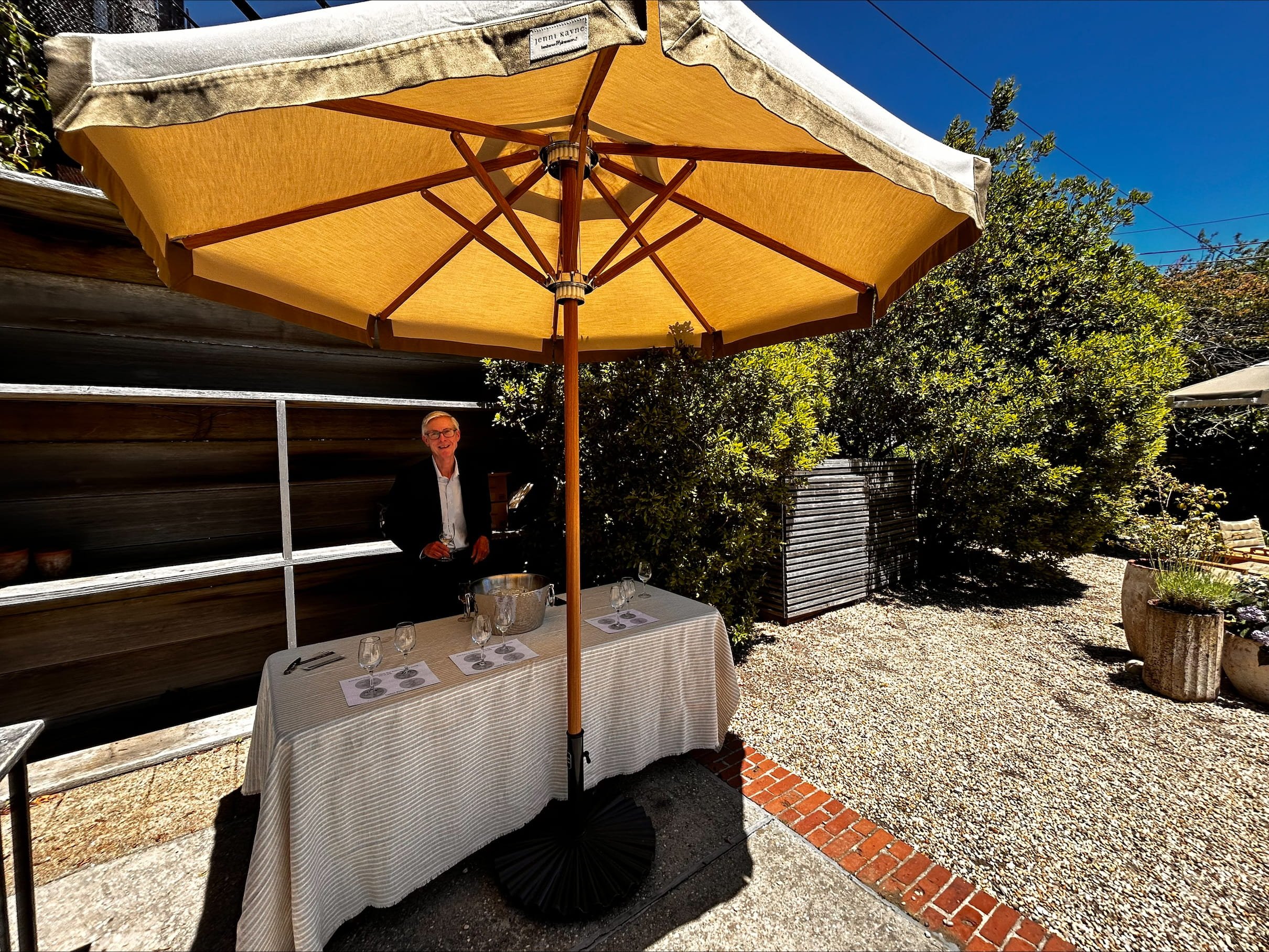 Urban Pour Tastings wine tasting station prepared for guests at the Jenni Kayne Southampton anniversary celebration.