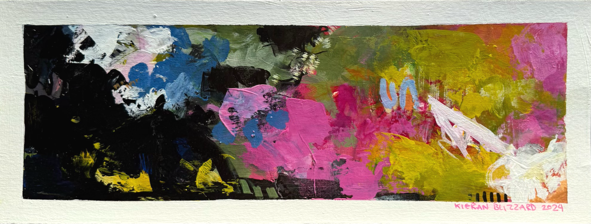 "Black and pink" (4.5x12")