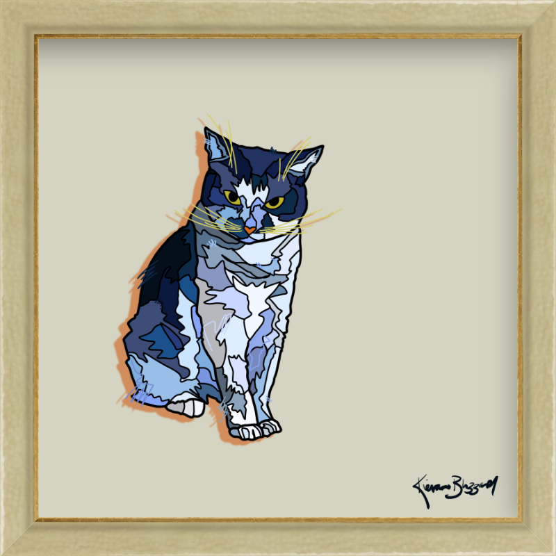 Hangry Bunny Cat Square Print