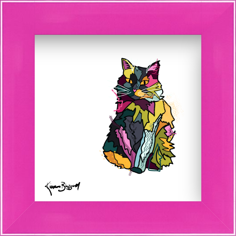 Colorful Sophie Cat Square Print