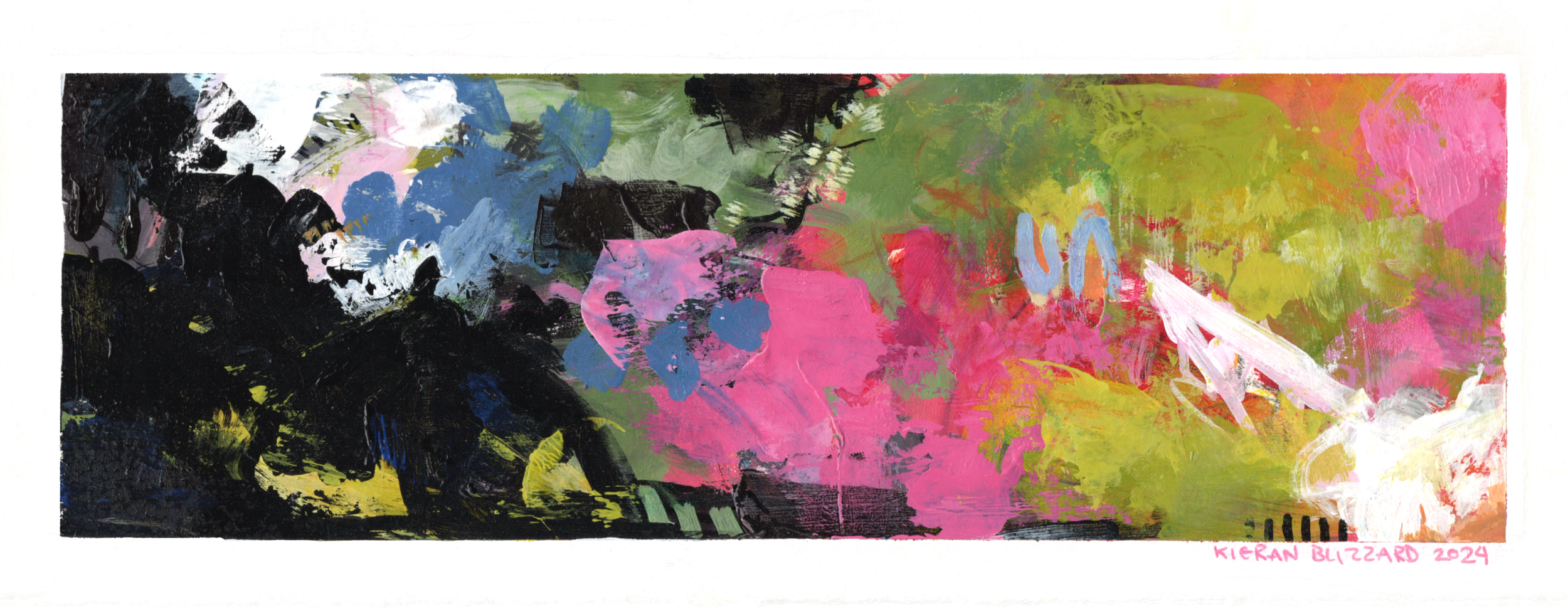 "Black and pink" (4.5x12")