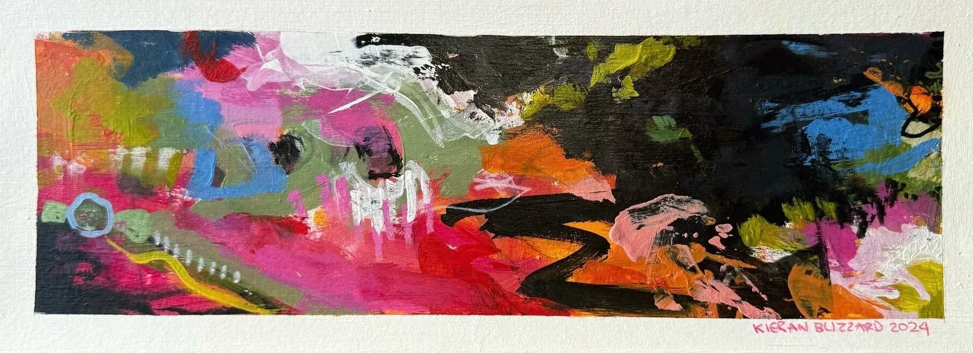 "Pink and black" (4.5x12")