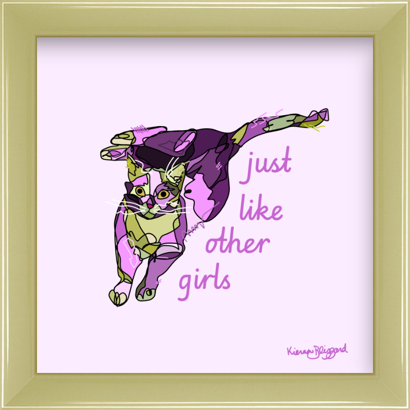 Just Like Other Girls Cat Square Print