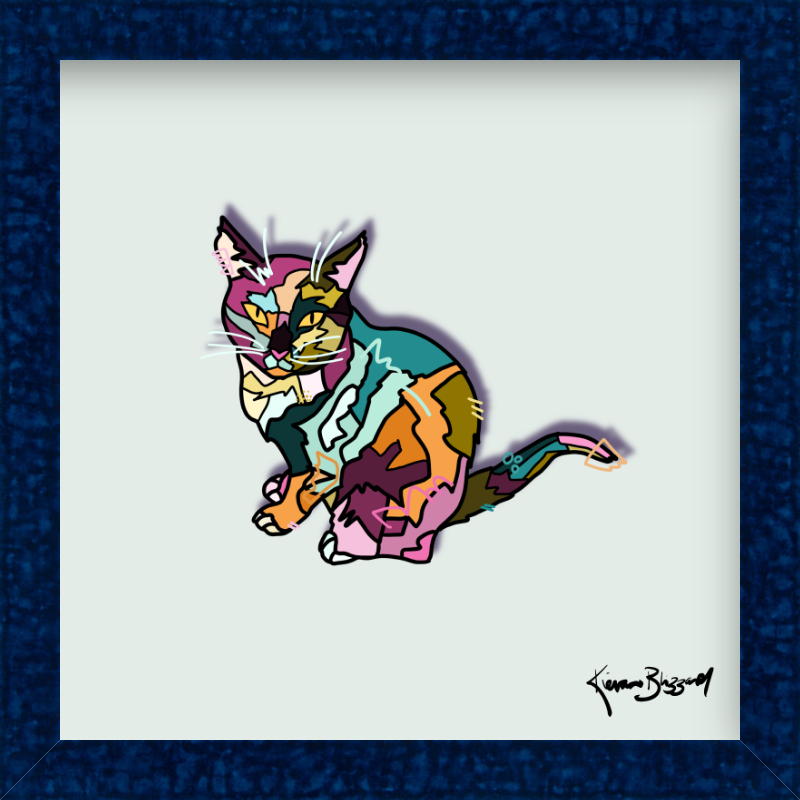 Colorful Kitten Cat Square Print