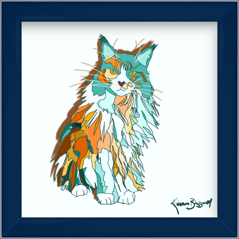 Mango Cat Square Print
