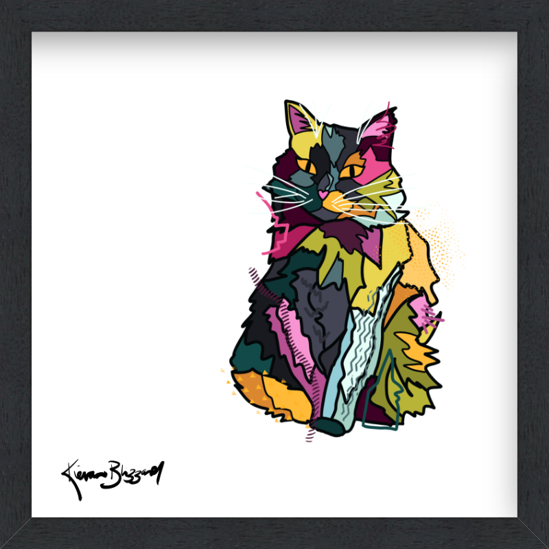 Colorful Sophie Cat Square Print