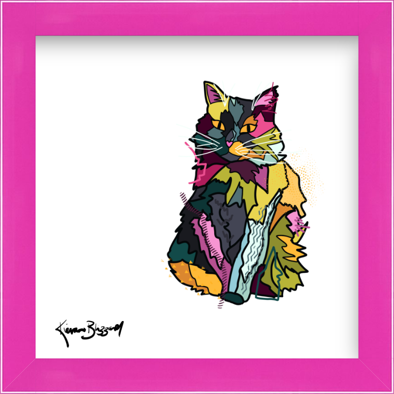 Colorful Sophie Cat Square Print