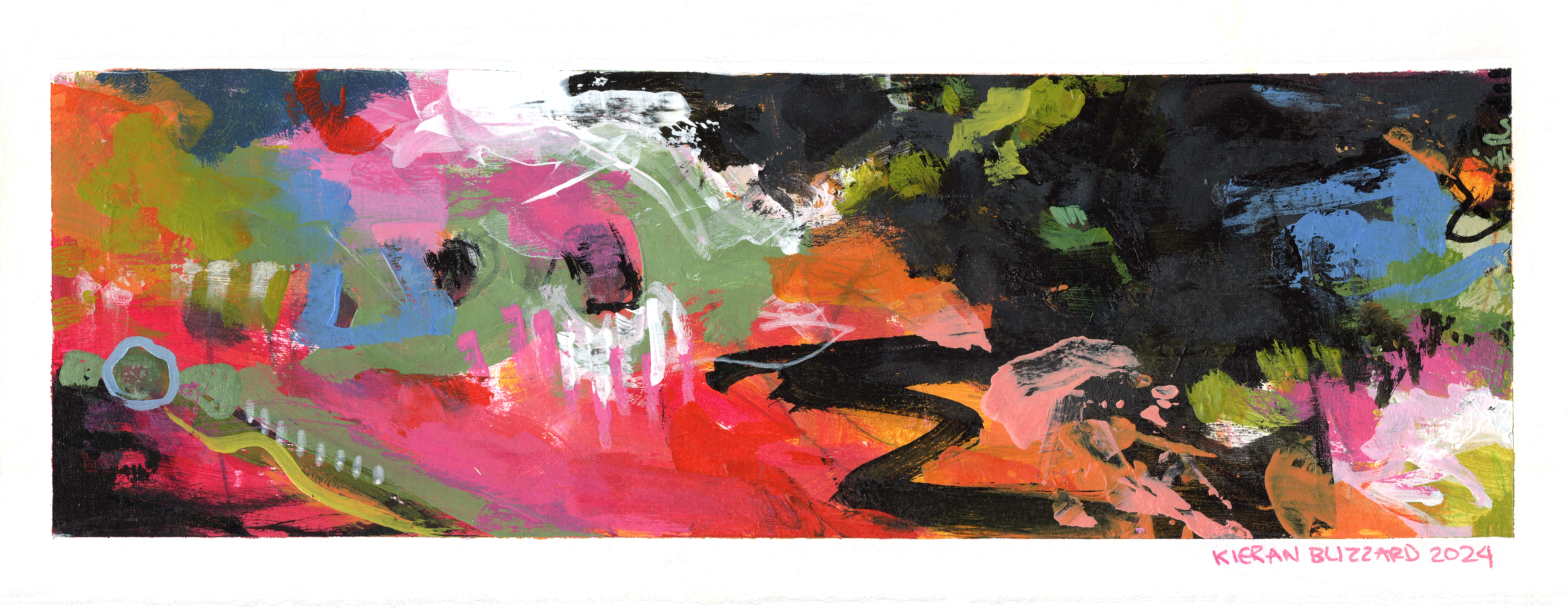 "Pink and black" (4.5x12")