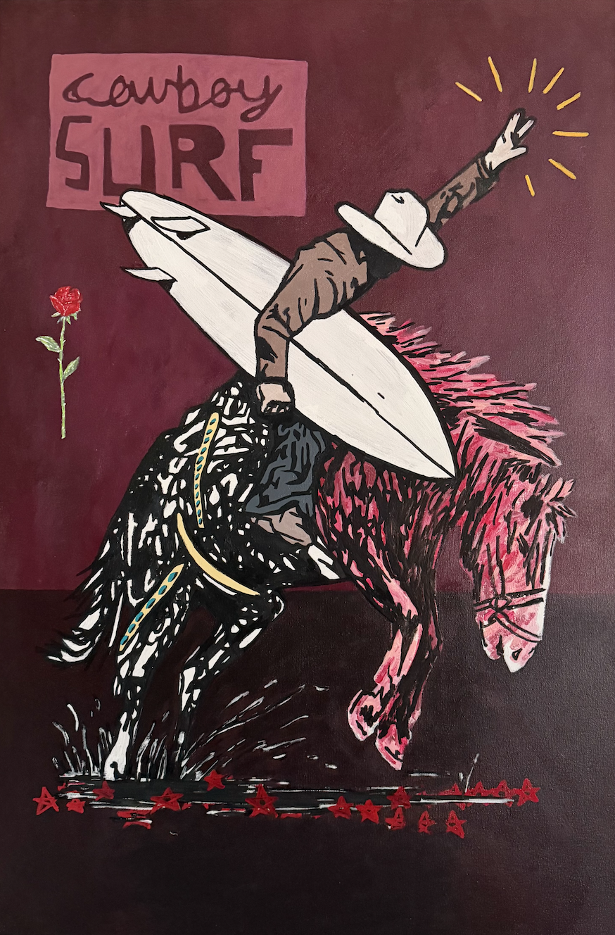 cowboy surf | Acrylic on Canvas | 24x36 inch