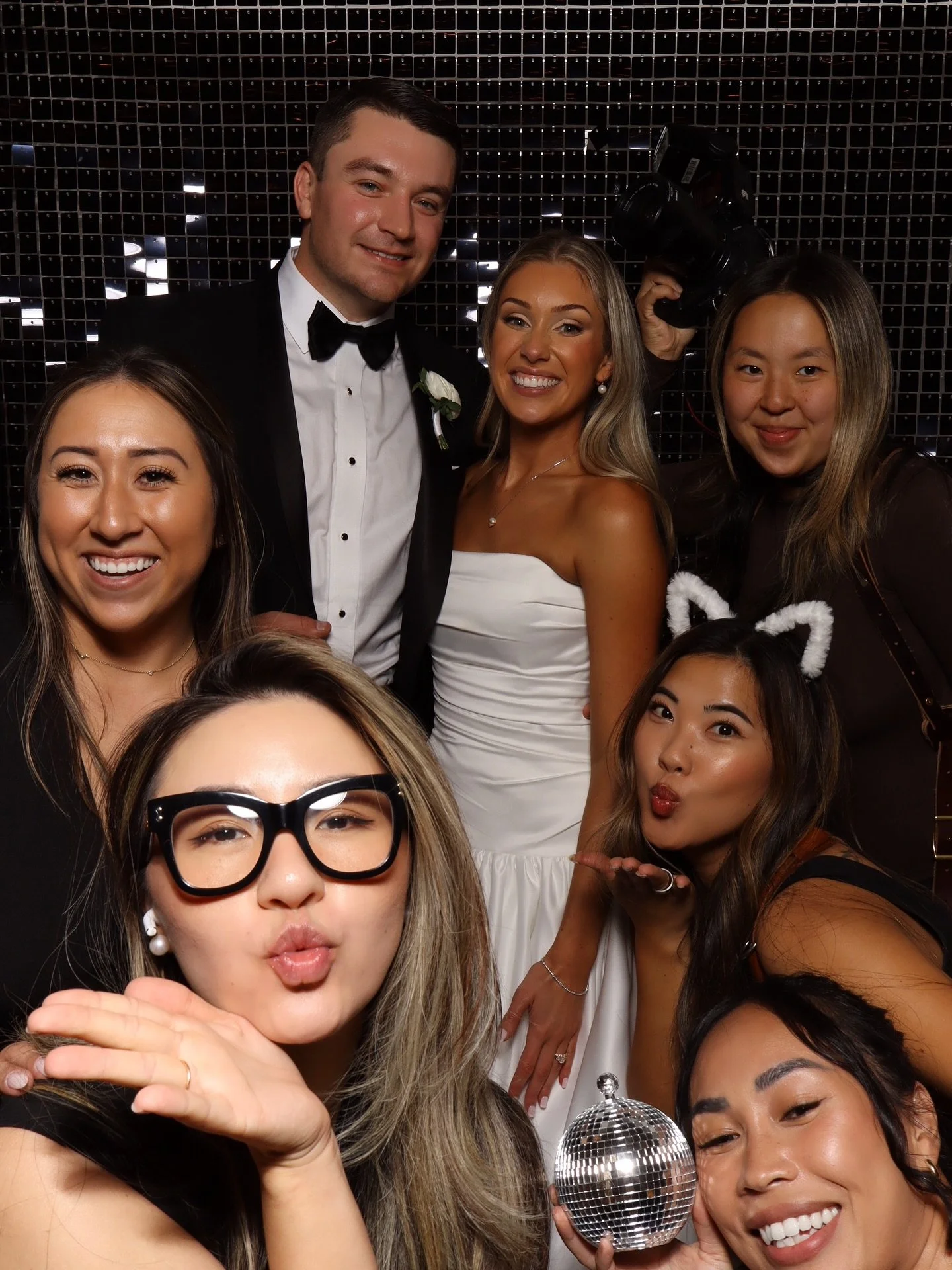 And what about the rest of the fun?! 🪩✨
The dance floor was packed, the booth was nonstop, and everyone&mdash;friends, family, and even vendors&mdash;jumped in for the party vibes! From goofy poses to group shots, Allison &amp; Laurence&rsquo;s crew