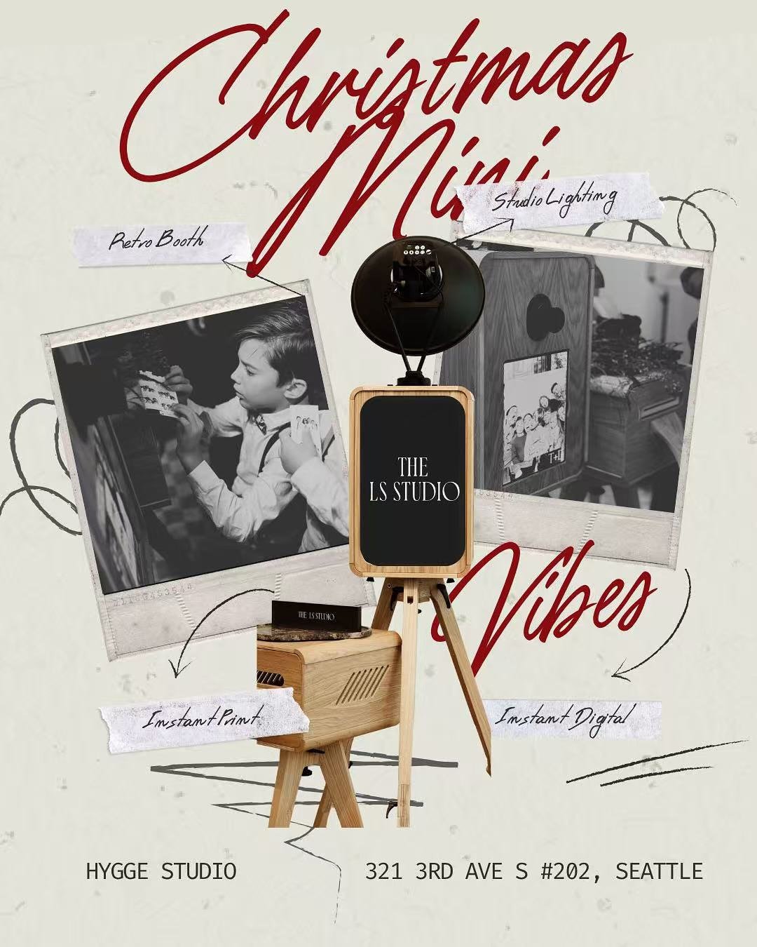 🎄✨ Christmas Minis Are Here! ✨🎄

A peek at our cozy, modern holiday setup @hygge_studio_seattle did such an amazing job bringing this vision to life! Every corner feels like Christmas magic.

✨ Highlights:
&bull; Instant Prints &amp; Instant Digita